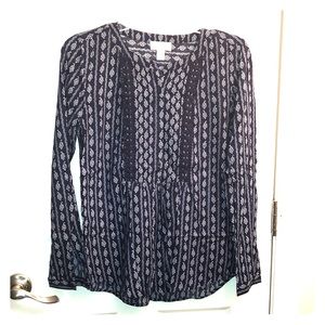 The Loft: blue and white blouse